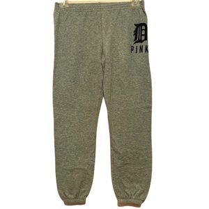 PINK / Detroit tigers cropped grey jogger sweats